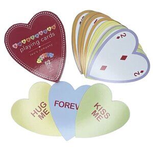 Two's Company Sweet Notes Playing Cards Heart Shaped NIB
